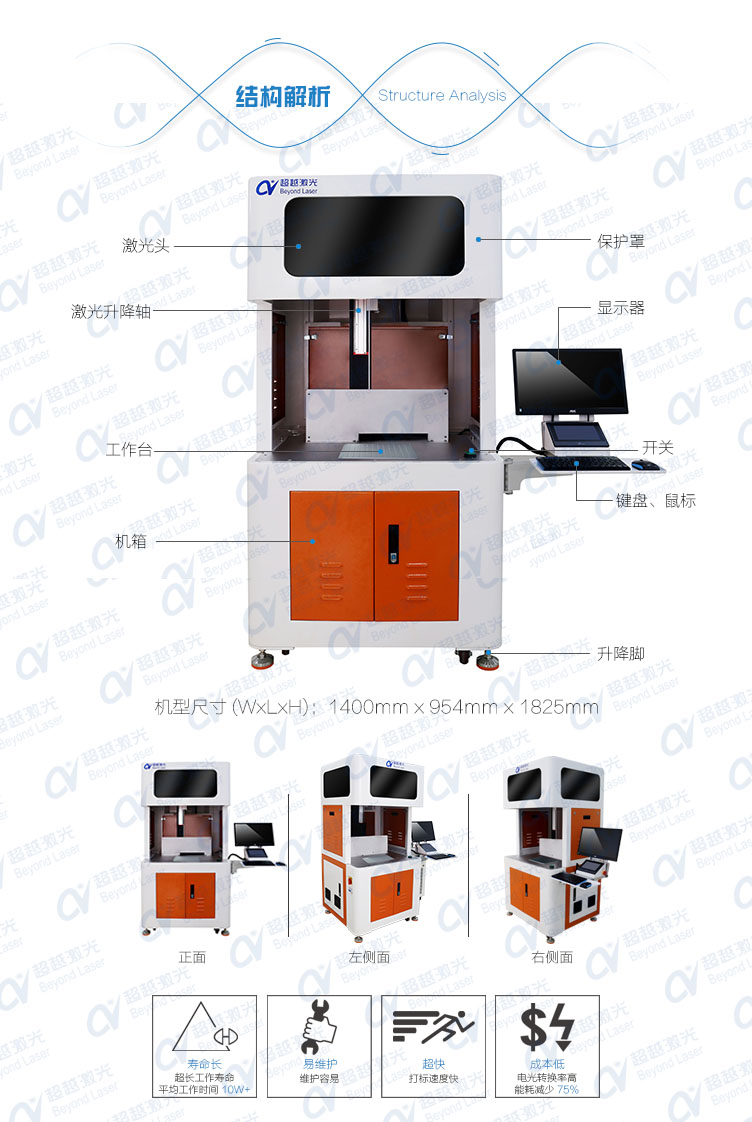 10W紫外激光打標(biāo)機多面展示2